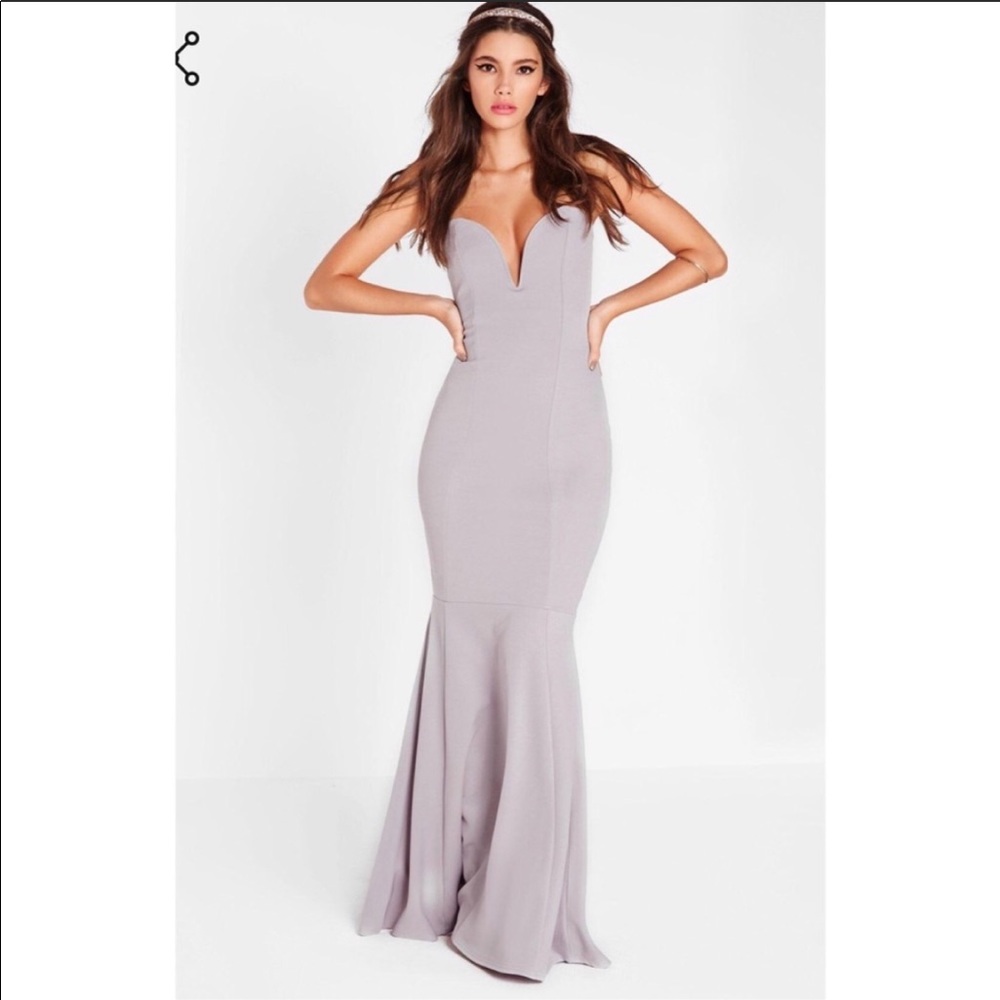 Missguided Grey wedding guest bridesmaid dress